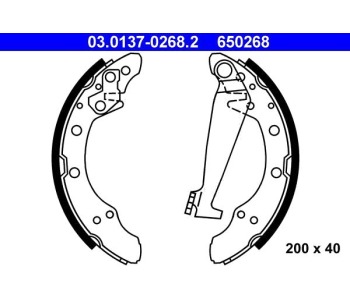 Комплект спирачни челюсти ATE за SEAT TOLEDO I (1L) от 1991 до 1999