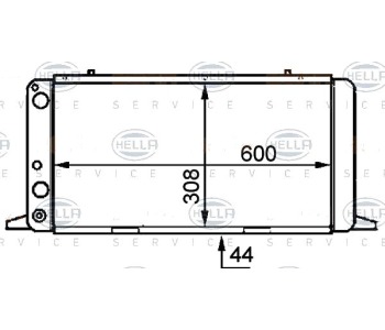 Радиатор, охлаждане на двигателя HELLA 8MK 376 714-471 за AUDI 80 купе (89, 8B) от 1988 до 1996