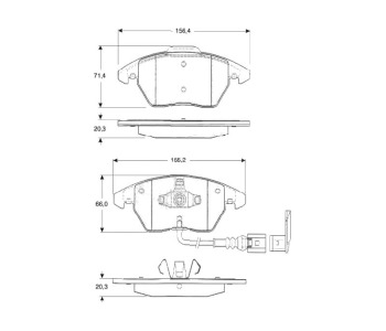 Комплект спирачни накладки STARLINE за SEAT TOLEDO IV (KG3) от 2012