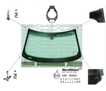 Челно стъкло NordGlass за AUDI A1 Sportback (8XA, 8XF) от 2011 до 2018