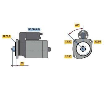 Стартер 13 зъби 2,2 [kB] BOSCH за SEAT TOLEDO IV (KG3) от 2012