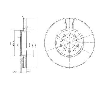 Спирачен диск вентилиран Ø288mm DELPHI за SEAT TOLEDO IV (KG3) от 2012