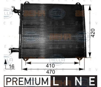 Кондензатор, климатизация HELLA 8FC 351 038-551 за AUDI A2 (8Z0) от 2000 до 2005