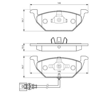 Комплект спирачни накладки BOSCH за AUDI A3 (8L1) от 1996 до 2003