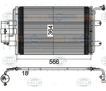 Кондензатор, климатизация HELLA 8FC 351 036-384 за SKODA OCTAVIA I (1U5) комби от 1998 до 2010