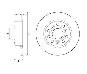 Спирачен диск плътен Ø255mm DELPHI за AUDI A3 (8L1) от 1996 до 2003