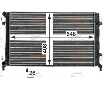 Радиатор, охлаждане на двигателя HELLA 8MK 376 700-494 за VOLKSWAGEN GOLF V Plus (5M1, 521) от 2005 до 2013