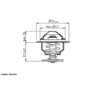 Термостат, охладителна течност 87°C WAHLER за AUDI A3 (8P1) от 2003 до 2008