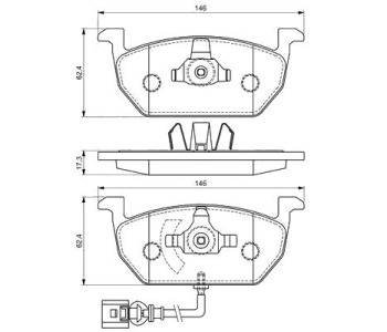 Комплект спирачни накладки BOSCH за AUDI A3 кабриолет (8V7, 8VE) от 2013