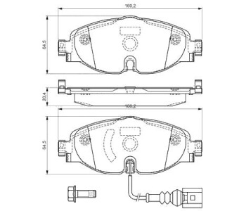 Комплект спирачни накладки BOSCH за AUDI A3 Sportback (8VA, 8VF) от 2012