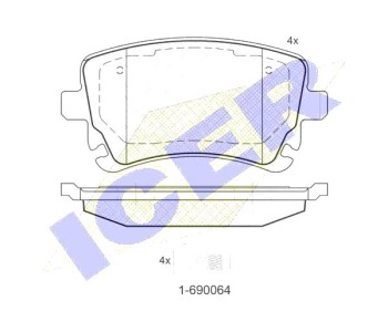 Комплект спирачни накладки Ultra Premium ICER за AUDI A4 Avant (8ED, B7) от 2004 до 2008