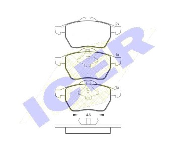 Комплект спирачни накладки Ultra Premium ICER за AUDI A4 (8D2, B5) от 1994 до 2001