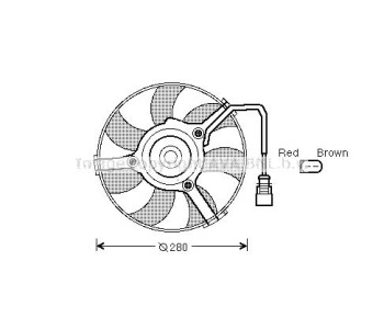 Вентилатор охлаждане на двигателя P.R.C за AUDI A8 (4D2, 4D8) от 1994 до 2002