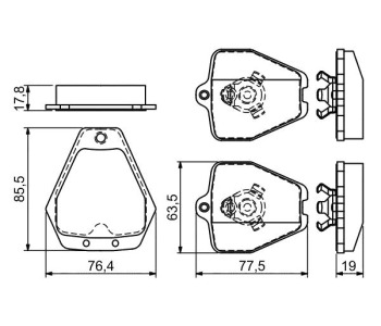 Комплект спирачни накладки BOSCH за AUDI A4 (8D2, B5) от 1994 до 2001