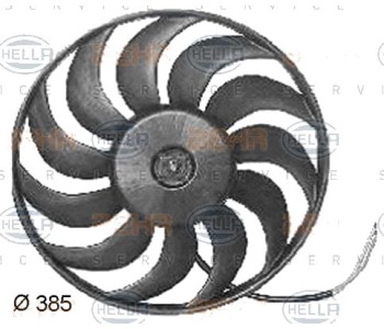 Вентилатор, охлаждане на двигателя HELLA 8EW 351 038-361 за AUDI A4 (8EC, B7) от 2004 до 2008