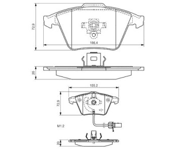 Комплект спирачни накладки BOSCH за AUDI A8 (4E) от 2002 до 2010