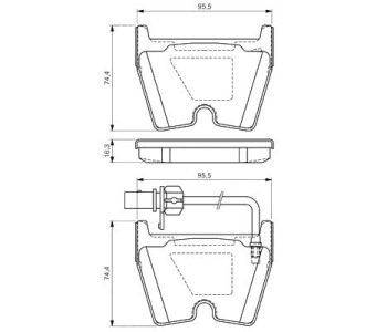 Комплект спирачни накладки BOSCH за AUDI A4 (8EC, B7) от 2004 до 2008
