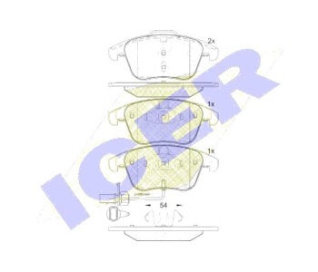 Комплект спирачни накладки Ultra Premium ICER за AUDI A4 (8K2, B8) от 2007 до 2012