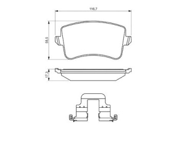 Комплект спирачни накладки BOSCH за AUDI A4 Allroad (8KH, B8) от 2012 до 2015