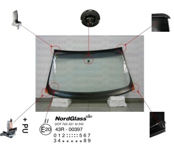 Челно стъкло NordGlass за AUDI A4 Avant (8K5, B8) от 2007 до 2012