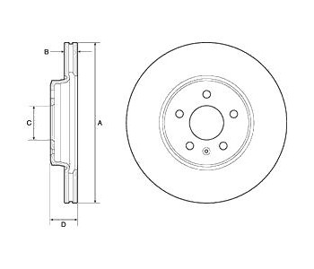 Спирачен диск вентилиран Ø314mm DELPHI за AUDI A4 (8W, B9) от 2015