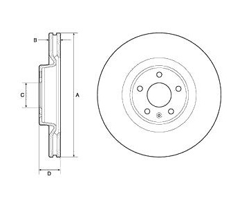Спирачен диск вентилиран Ø338mm DELPHI за AUDI A4 (8W, B9) от 2015