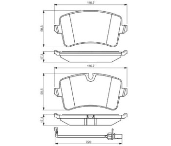 Комплект спирачни накладки BOSCH за AUDI A6 (4G2, C7, 4GC) от 2010 до 2018