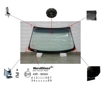 Челно стъкло NordGlass за AUDI A6 (4B2, C5) от 1997 до 2005