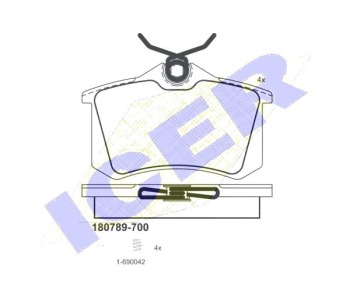 Комплект спирачни накладки Ultra Premium ICER за PEUGEOT 405 I (15E) комби от 1987 до 1992