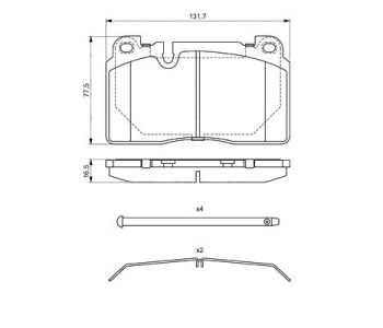 Комплект спирачни накладки BOSCH за AUDI Q5 (8R) от 2008 до 2012