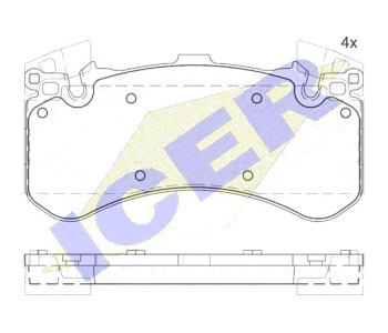 Комплект спирачни накладки Ultra Premium ICER за AUDI A7 Sportback (4GA, 4GF) от 2010 до 2018