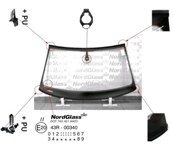 Челно стъкло NordGlass за AUDI A6 (4G2, C7, 4GC) от 2010 до 2018