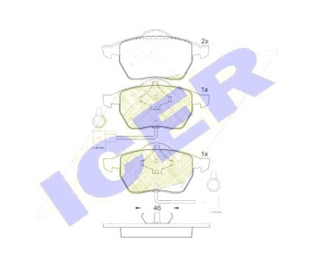 Комплект спирачни накладки Ultra Premium ICER за AUDI A8 (4D2, 4D8) от 1994 до 2002