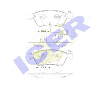 Комплект спирачни накладки Ultra Premium ICER за AUDI A8 (4D2, 4D8) от 1994 до 2002