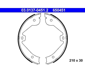 Комплект спирачни челюсти, ръчна спирачка ATE за LAND ROVER RANGE ROVER III (L322) от 2002 до 2012
