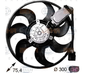 Вентилатор, охлаждане на двигателя HELLA 8EW 351 043-241 за AUDI Q7 (4L) от 2006 до 2009