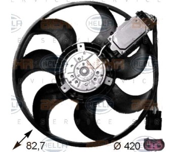 Вентилатор, охлаждане на двигателя HELLA 8EW 351 043-231 за AUDI Q7 (4L) от 2006 до 2009