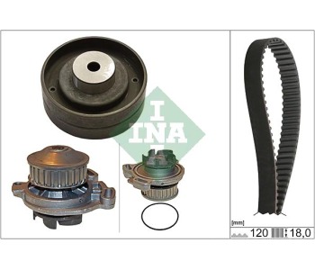 Водна помпа+ к-кт ангренажен ремък INA 530 0151 30 за AUDI 200 Avant (44, 44Q) от 1983 до 1991