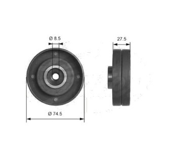 Паразитна/ водеща ролка, зъбен ремък GATES T41174 за AUDI 80 (81, 85, B2) от 1978 до 1984