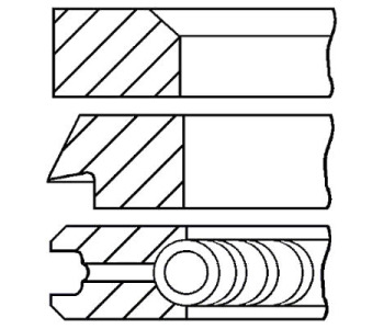 Комплект сегменти (+0,25mm) GOETZE за AUDI 80 (81, 85, B2) от 1978 до 1984