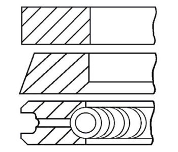Комплект сегменти (+0,25mm) GOETZE за AUDI 80 (89, 89Q, 8A, B3) от 1986 до 1991