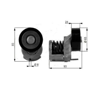 Обтящна ролка, пистов ремък GATES T38439 за SEAT CORDOBA (6L2) от 2002 до 2009