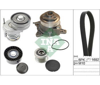 Водна помпа + комплект пистови ремъци клиновидно оребряване INA 529 0039 30 за SEAT IBIZA IV (6J8, 6P8) ST комби от 2010 до 2017