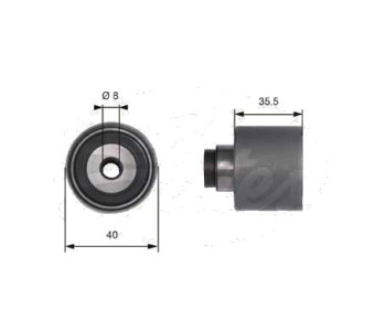 Паразитна/ водеща ролка, зъбен ремък GATES T41229 за SKODA OCTAVIA II (1Z3) от 2004 до 2013