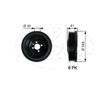 Ремъчна шайба, колянов вал GATES TVD1031 за SKODA FABIA I (6Y5) комби от 2000 до 2007