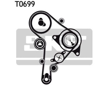 Комплект ангренажен ремък SKF VKMA 01251 за VOLKSWAGEN GOLF IV (1J1) товарен от 2000 до 2004