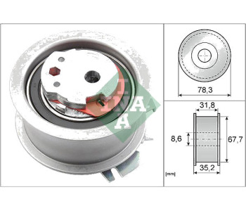 Обтяжна ролка, ангренаж INA 531 0628 30 за AUDI A4 (8EC, B7) от 2004 до 2008