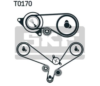 Комплект ангренажен ремък SKF за AUDI A4 (8E2, B6) от 2000 до 2004