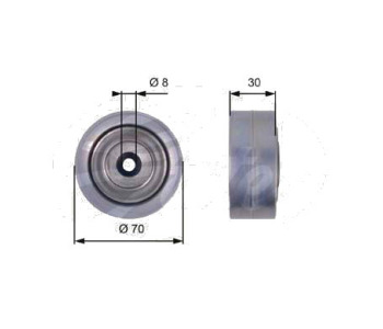 Паразитна/ водеща ролка, пистов ремък GATES T36386 за AUDI A6 (4F2, C6) от 2004 до 2011