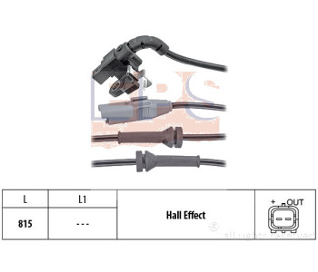 Датчик, обороти на колелото EPS за CITROEN C4 I (LC) от 2004 до 2011